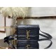 SOLFERINO SMALL SATCHEL IN CROCODILE-EMBOSSED SHINY LEATHER Black High