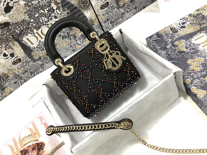 MINI LADY Dior BAG Cannage Calfskin with Beaded Embroidery High