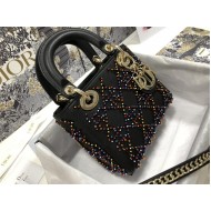 MINI LADY Dior BAG Cannage Calfskin with Beaded Embroidery High