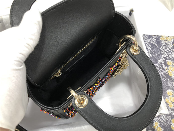 MINI LADY Dior BAG Cannage Calfskin with Beaded Embroidery High