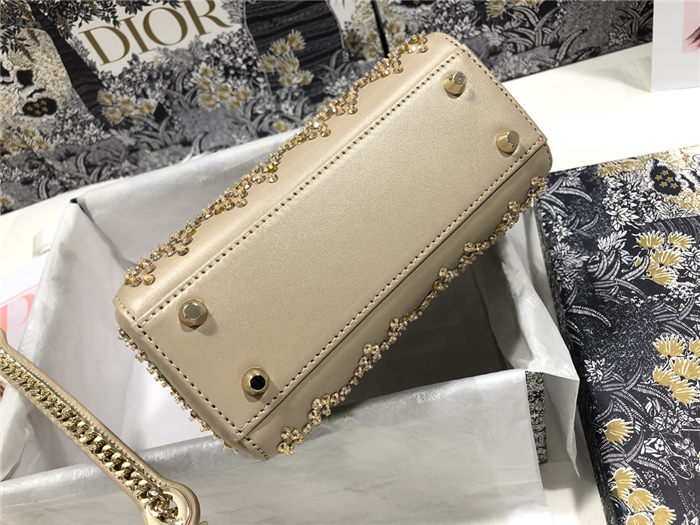 MINI LADY Dior BAG Cannage Calfskin with Beaded Embroidery High