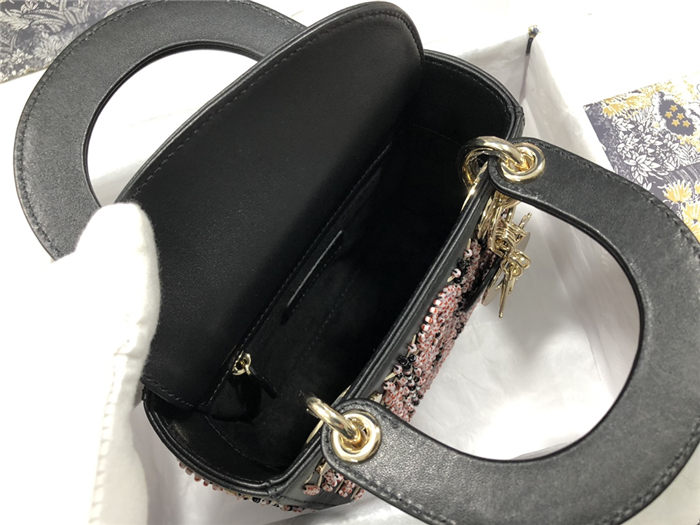 MINI LADY Dior BAG Cannage Calfskin with Beaded Embroidery High