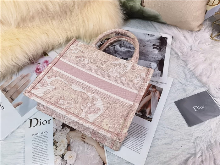 SMALL Dior BOOK TOTE Toile de Jouy Embroidery Mid