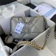 Chanel 19 Flap Bag Goatskin/Lambskin Grey Silver High