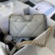 Chanel 19 Flap Bag Goatskin/Lambskin Grey Silver High