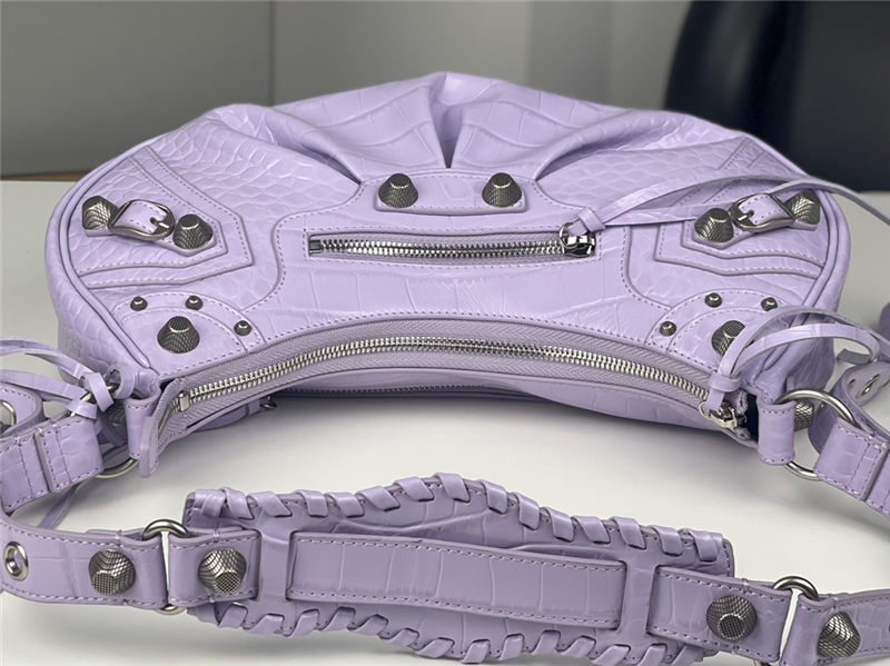 WOMEN'S LE CAGOLE SMALL SHOULDER BAG Corocodile IN Lilac High