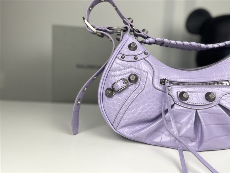 WOMEN'S LE CAGOLE SMALL SHOULDER BAG Corocodile IN Lilac High