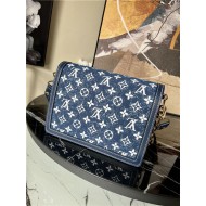 Louis Vuitton DAUPHINE MM BAG Denim Blue High