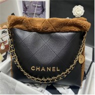 Chanel 22 SMALL HANDBAG Gold-Tone Metal AS3260 High