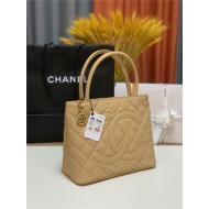 Chanel Vintage Hobo Bag Grained Calfskin AS0814 Beige High