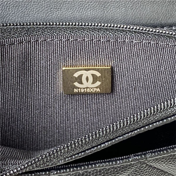 Chanel WALLET ON CHAIN AP2804 Grained Shiny Calfskin & Gold-Tone Metal Black A