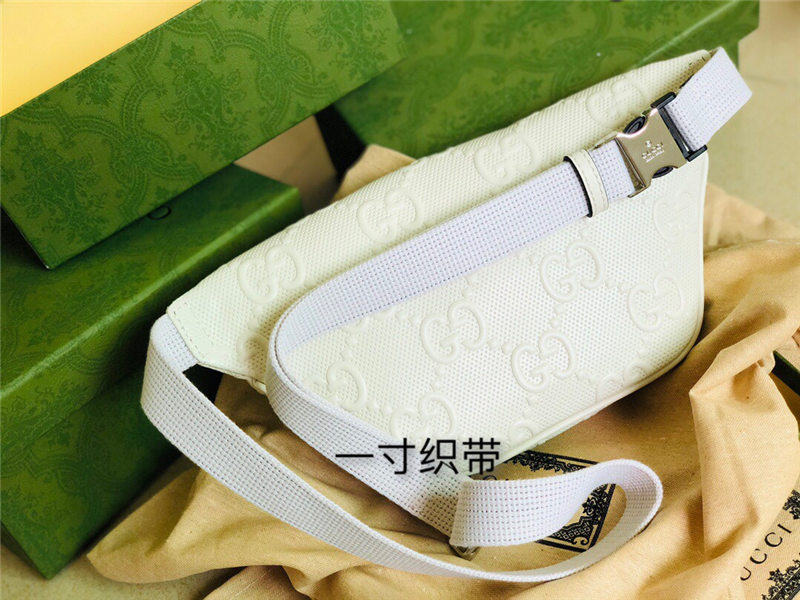 GG Embossed belt bag 658582 White High