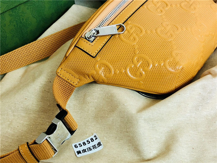 GG Embossed belt bag 658582 Yellow High