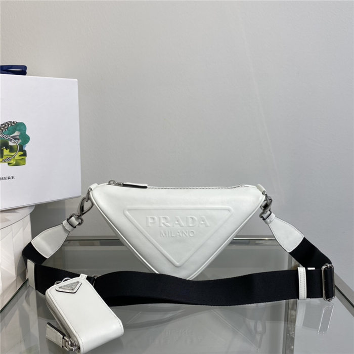 Prada Triangle shoulder bag Leather White High