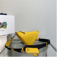 Prada Triangle shoulder bag Leather Yellow High