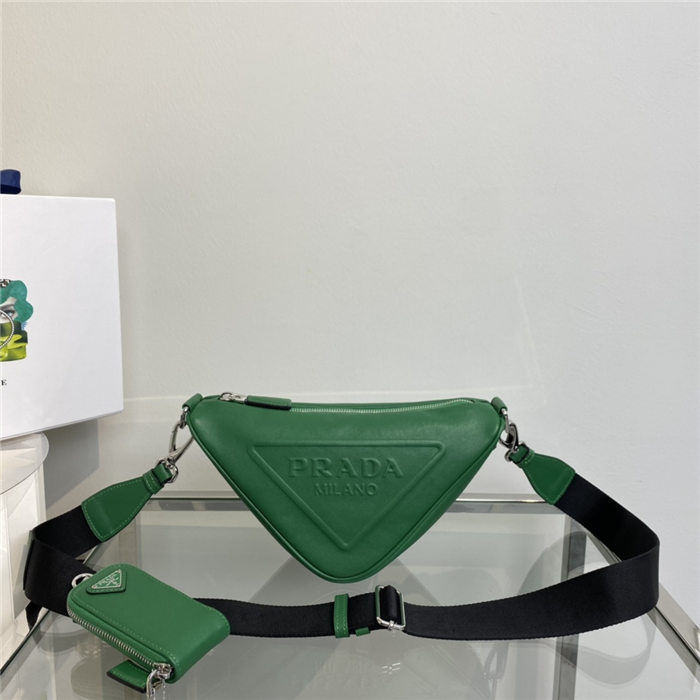 Prada Triangle shoulder bag Leather Green High