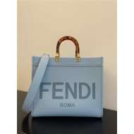 MEDIUM Fendi SUNSHINE Leather Shopper Sky Blue High