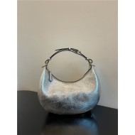 Fendigraphy Small Leather Bag Silver High