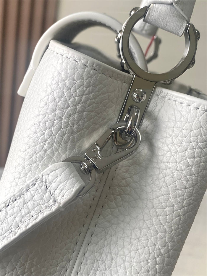 Louis Vuitton Capucines Mini Bag Taurillon and ostrich leather M21164 White High