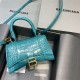 WOMEN'S HOURGLASS XS TOP HANDLE BAG Crocodile Blue High