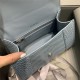 WOMEN'S HOURGLASS SMALL TOP HANDLE BAG Crocodile Grey Blue High