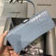 WOMEN'S HOURGLASS SMALL TOP HANDLE BAG Crocodile Grey Blue High