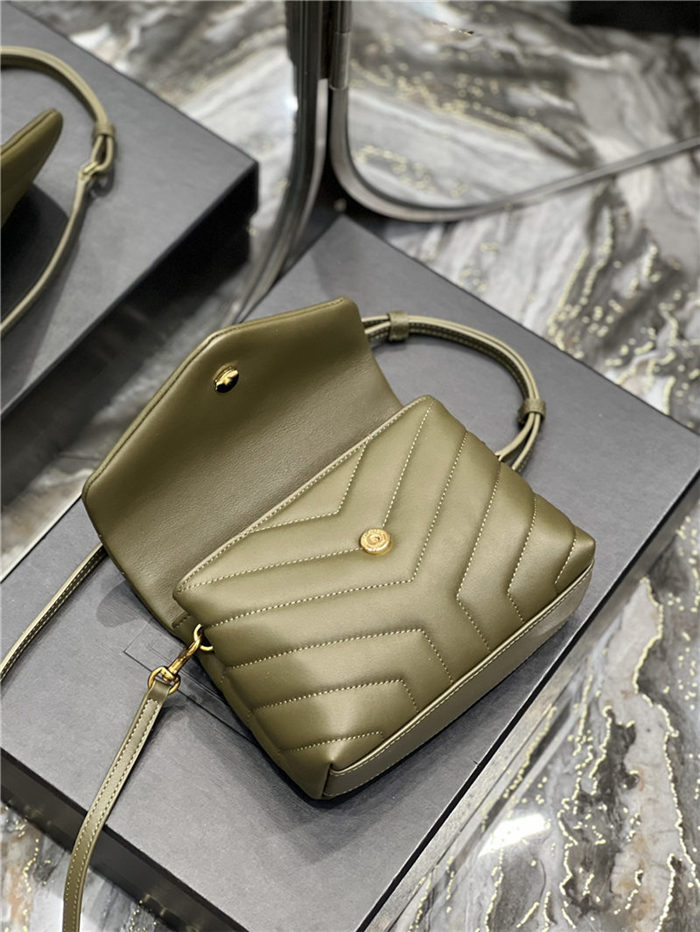 LOULOU TOY BAG IN Y-QUILTED LEATHER Gold-Tone Green High