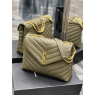 LOULOU MEDIUM IN MATELASSÉ “Y” LEATHER Gold-Tone Green High