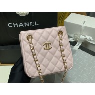 Chanel BUCKET BAG AS3176 Grained Calfskin Gold-Tone Metal Pink High