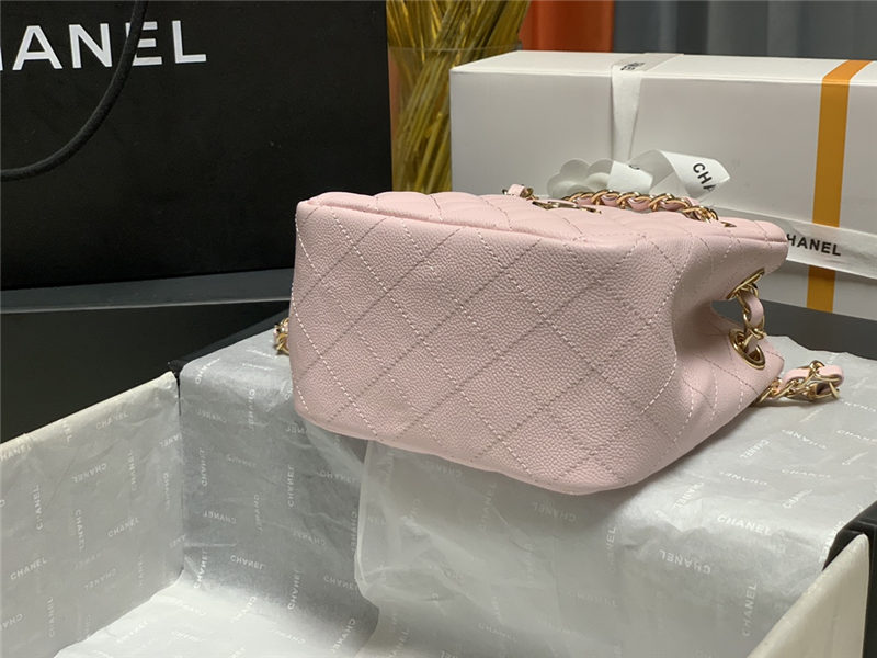 Chanel BUCKET BAG AS3176 Grained Calfskin Gold-Tone Metal Pink High