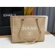 SHOPPING BAG Mixed Fibers & Silver-Tone Metal Beige High