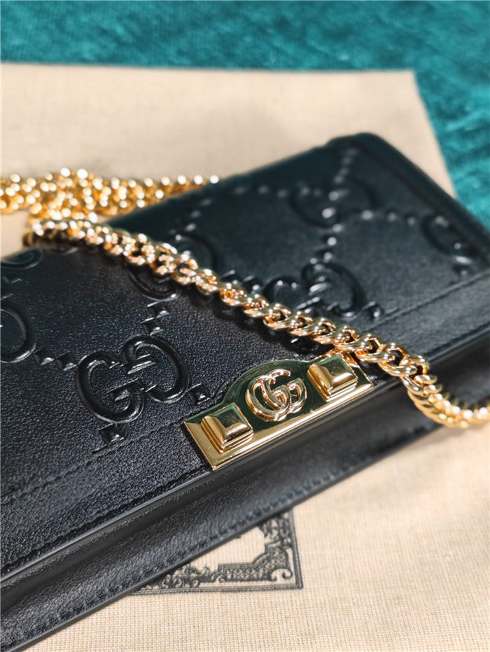 Gucci GG wallet with chain 676155 Black High