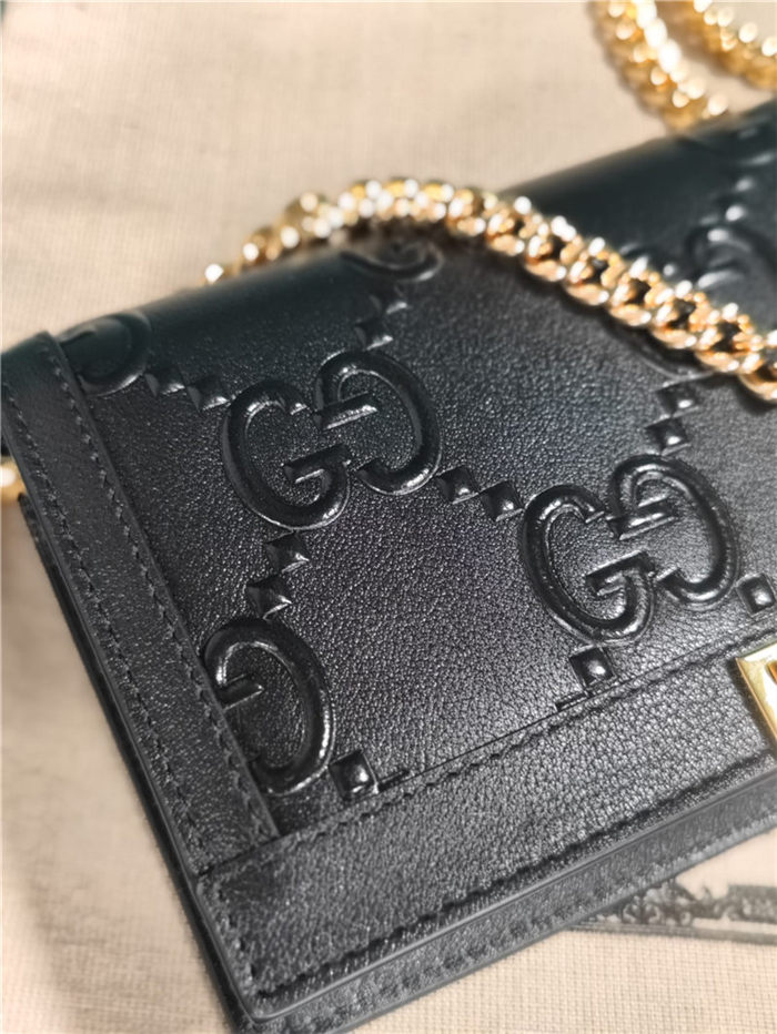 Gucci GG wallet with chain 676155 Black High