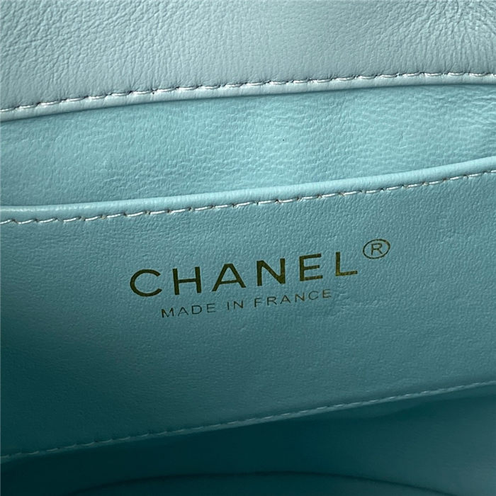 Chanel BUCKET BAG AS3116 Lambskin Enamel & Gold-Tone Metal Blue A