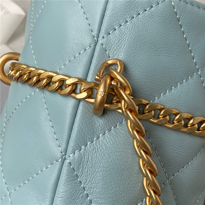 Chanel BUCKET BAG AS3116 Lambskin Enamel & Gold-Tone Metal Blue A