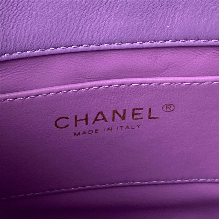 Chanel BUCKET BAG AS3116 Lambskin Enamel & Gold-Tone Metal Purple A