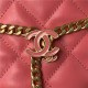 Chanel BUCKET BAG AS3116 Lambskin Enamel & Gold-Tone Metal Coral A