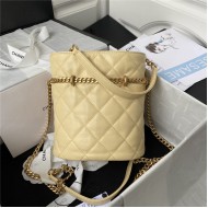 Chanel BUCKET BAG AS3116 Lambskin Enamel & Gold-Tone Metal Yellow A