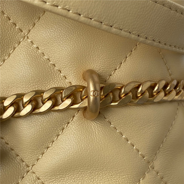 Chanel BUCKET BAG AS3116 Lambskin Enamel & Gold-Tone Metal Yellow A