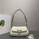 Prada Brushed leather shoulder bag 1BD345 White High