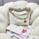 Chanel 22 SMALL HANDBAG Shiny Calfskin & Gold-Tone Metal AS3260 White High