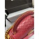 BOY Chanel FLAP BAG WITH HANDLE Python & Gold Metal High