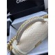 BOY Chanel FLAP BAG WITH HANDLE Python & Gold Metal High