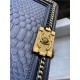 BOY Chanel FLAP BAG WITH HANDLE Python & Gold Metal High