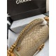 BOY Chanel FLAP BAG WITH HANDLE Python & Gold Metal High