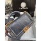 BOY Chanel FLAP BAG WITH HANDLE Python & Gold Metal High