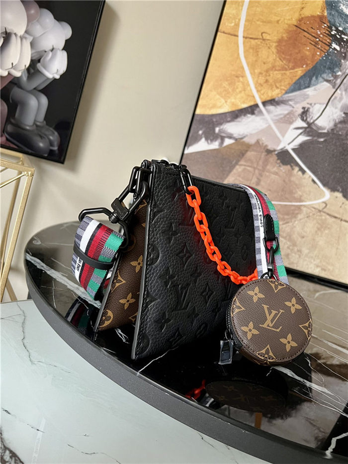 Louis Vuitton TRIO POUCH Monogram coated canvas and black Taurillon Monogram leather M59681 High