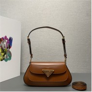 Prada Brushed leather shoulder bag 1BD345 Caramel High