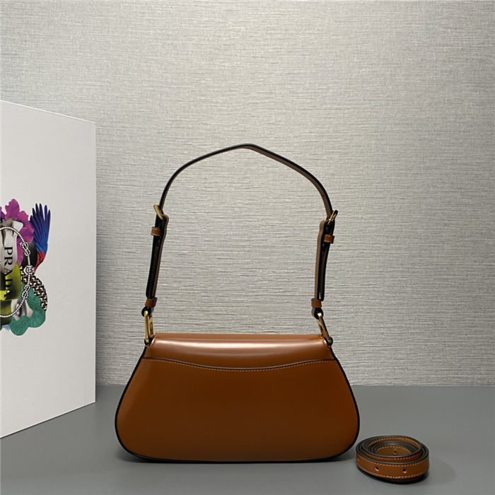 Prada Brushed leather shoulder bag 1BD345 Caramel High