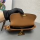 Prada Brushed leather shoulder bag 1BD345 Caramel High